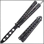 8'' Black Butterfly Balisong Trainer Knife Training Dull Blade Practice Knife CN