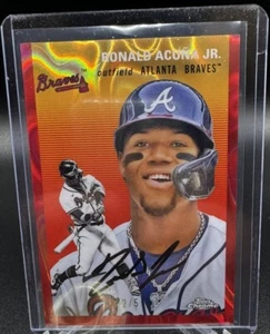 2023 Topps Chrome Platinum Anniversary Red Wave Refractor Ronald Acuna 2/5 NICE! - Bild 1 von 3