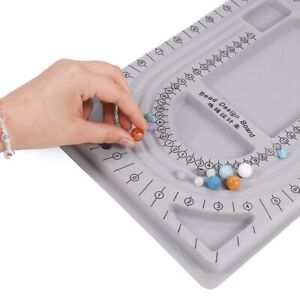 Gray Flocked Bead Board For DIY Jewelry Making Organizer Tray Design Craft