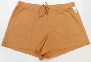 Gap Women Shorts Brown Caramel SIZE XXL Cotton Utility Pull-On Drawstring NEW - Picture 1 of 3