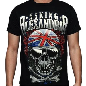 ASKING ALEXANDRIA T-Shirt Grey Skull Size M OFFICIAL MERCHANDISE - Foto 1 di 2