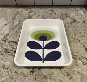 ORLA KIELY Teglia da forno/arrosto smaltata fiori verdi retrò anni 70 - 12 x 9" - Foto 1 di 8