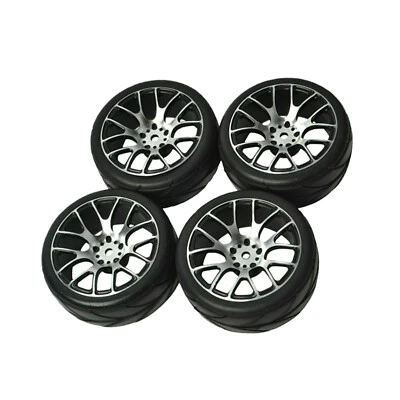 4PCS Aluminum Rims Wheels with Tires for 1/10 RC On Road Touring Car - Image 1 of 4