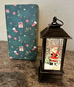 Christmas Light Up Snow Globe Santa Ornament Lantern Decoration Holiday Gift - Picture 1 of 8