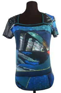 Top Artístico Aventures des Toiles Multicolor Azul Pull Over Manga Corta EU 38 XS - Imagen 1 de 10