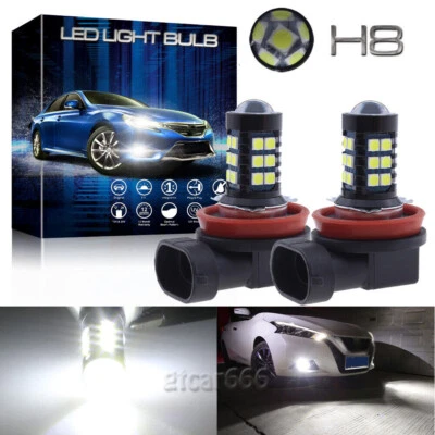 30-3030SMD H8 LED Fog Cornring Light Daytime Running Bulbs Xenon White + Decoder - Image 1 of 4