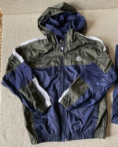 VTG Olive Green Blue White Starter Jacket & Pants Track Set Boys Small 8 - Picture 1 of 12
