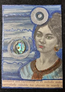 ACEO Original Art Card Mixed Media Outsider COA "Abalone" - Bild 1 von 1