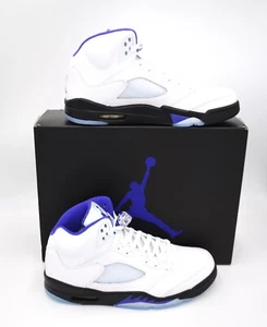 NUOVE SCARPE DA UOMO AIR JORDAN 5 RETRO TAGLIA 11,5 BIANCHE SCURE CONCORD DD0587 141 - Foto 1 di 6