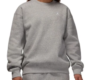 Nike Women's Air Jordan Brooklyn Fleece Crew-Neck Sweatshirt Gray FV7074-063 j - Picture 1 of 4