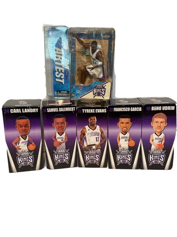 LOT OF 6! Vintage Sacramento Kings Bobbleheads & Figure Lot Ron Artest Cover