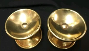 PAIRE DE POIGNEES DE PORTES ANCIENNES EN LAITON ANNEES 30 - Foto 1 di 12