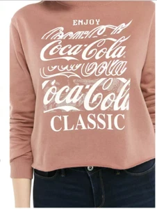 Sudadera Coca-Cola Crop A Coca-Cola Clásica Manga Larga Rojo Malva Rosa Sudadera - Imagen 1 de 8
