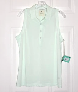 Linksoul NWT Top Womens Large Mint Julep Golf Tank Back Buttons John Ashworth - Picture 1 of 14