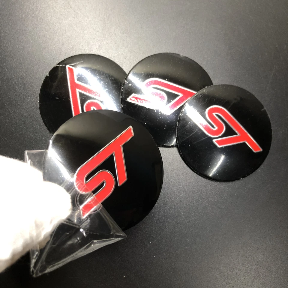4 Piezas Rojo ST Racing Modificado VIP Insignia Coche Rueda Centro Tapacubos Pegatina Emblemas Foto 1 de 4