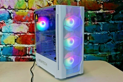 Custom RGB Gaming Desktop PC Intel Core i7 3.40 Quad 16 GB SSD Nvidia 1660 Super - Image 1 of 4
