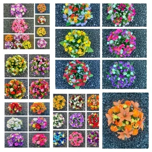Handmade artificial flower display memorial grave /crematorium/cemetery vase pot - Picture 1 of 131