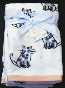 ENVOGUE 2 HAND TOWELS CATS COTTON VELOUR LIGHT CREAM NEW SOFT! - Picture 1 of 2