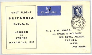 GB First Flight London-Sydney Australia Air Mail Cover 1957 {samwells} PG204 - Picture 1 of 12