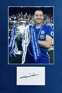 John Terry HAND SIGNED 6x4 White Card & 10x8 Chelsea Photograph *IN PERSON* COA - Picture 1 of 1