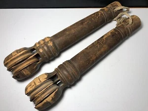 Antique Wooden Weaving Heddle Pulley Loom Tools - Picture 1 of 11
