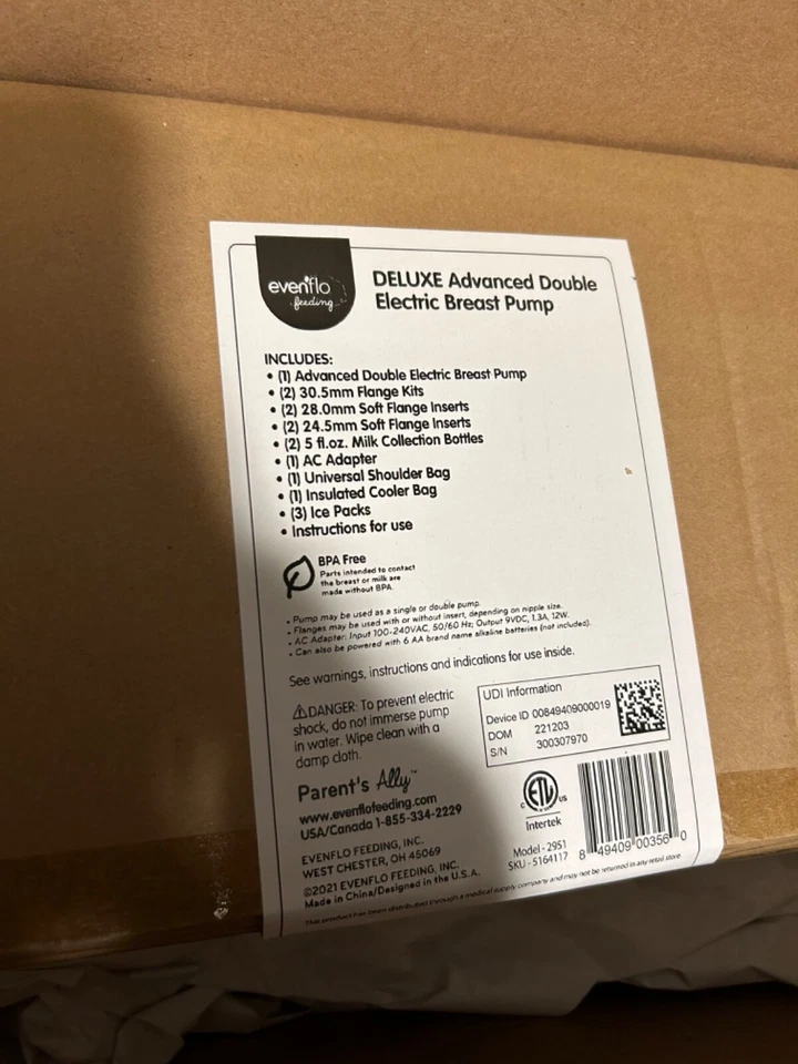 Evenflo G1001 Advanced Double Electric Hospital-strength Breast Pump - Image 1 of 1