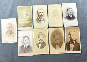 9 C.1890 Visitenkarte, CDVs viktorianische Männer ~ Sammlung, Ausstellungsrequisiten - Bild 1 von 11