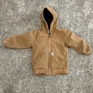 Carhartt Jacket Boys Small (7/8) Canvas Heavy Duty Coat Workwear Outdoors Youth - Picture 1 of 6