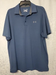 Under Armour Men's M Short Sleeve Blue Polo Shirt  - Picture 1 of 5