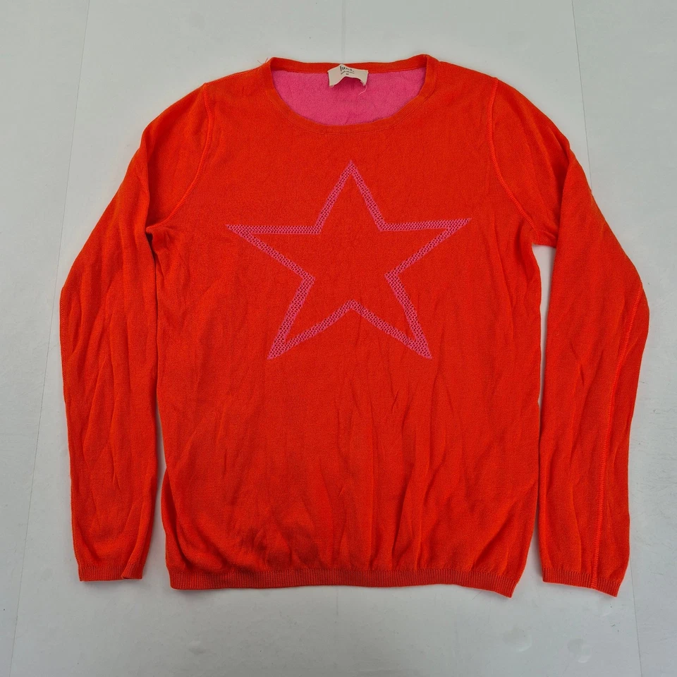 HUSH Jumper XS Orange Women's Cotton Blend Star Pattern Pullover Casual - Image 1 of 4