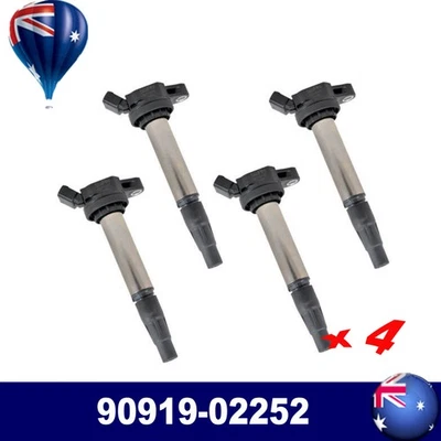 4X 90919-02252 OE Ignition Coils For Toyota Corolla ZRE152 Prius Hybrid 2ZR 3ZR - Image 1 of 4