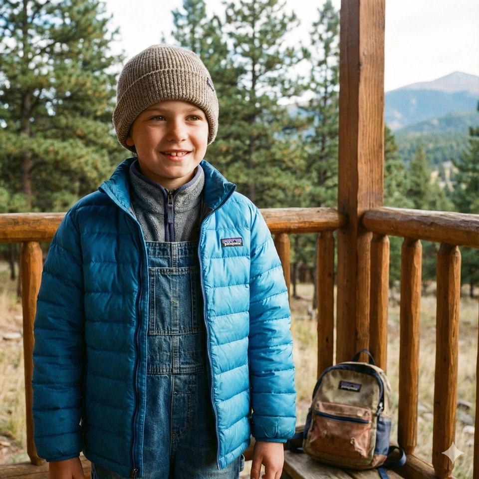 Suéter de Plumón Patagonia Niños Pequeño 7-8Y Azul Claro Cremallera Completa Chaqueta Invierno Nieve Foto 1 de 4