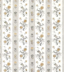 Zoffany Curtain Fabric 'PAPAVERA' 3.7 METRES PLATINUM/SAGE - 100% Linen - Picture 1 of 6