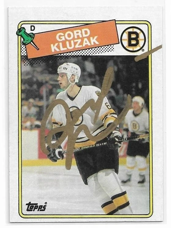 GORD KLUZAK Autographed Signed 1988-89 Topps Hockey card #23 Boston Bruins - Image 1 of 1