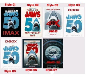 New!!! 50th Anniversary 2025 Poster "Jaws" 1975 Film Art Print - Picture 1 of 4