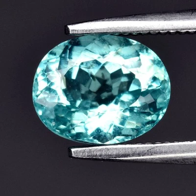 💎 Apatita azul verdoso natural ovalada de 1,24 quilates 7,2 x 5,8 mm - sin calefacción, gema de África Foto 1 de 4