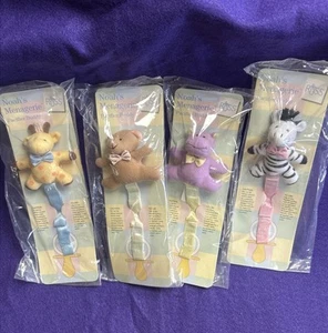 Russ Noah’s Menagerie Animal Pacifier Buddies Clip On Lot Of 4 • NEW - Picture 1 of 19