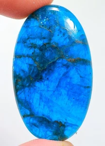 77 Ct 7X24X41 mm Natural Translucent Neon Apatite Oval Cabochon Gemstone HN-18 - Picture 1 of 1