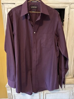 Camisa de vestir Barrington sin arrugas para hombre 16 1/2 36/37 púrpura manga larga Foto 1 de 4