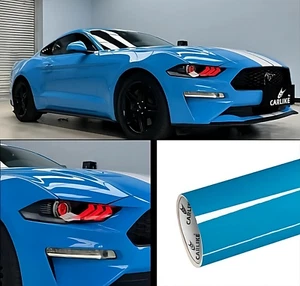 Super Gloss Crystal Ice Cream Blue Vinyl Wrap - Premium Glossy Wrap 5x56 FT Wrap - Picture 1 of 16