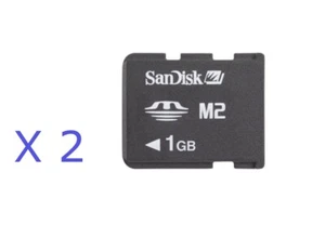 2 New Sandisk Memory Sticks Micro (M2) 1GB each SDMSM2-001G-A11M Free US Ship - Picture 1 of 1