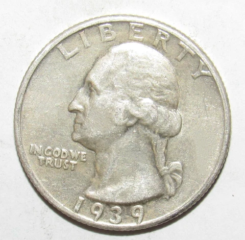1939 S Washington Quarter AU (U29) Cover