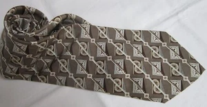 New Barrington Neck Tie Brown Tonal Geometric Silk 4" x 56" - Picture 1 of 2