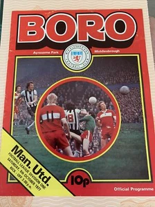1977 Middlesbrough V Manchester United English Soccer/football Programme - Picture 1 of 3