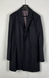 Ted Baker Jackson Overcoat Top Coat Wool Navy/Black Size 5 US 42 - Picture 1 of 7