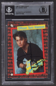Johnny Depp Signed Autographed "21 Jump Street" Topps Rookie Card BAS Beckett RC