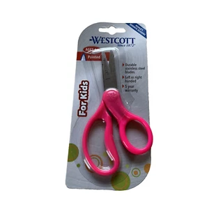 Tijeras Westcott Kids 5 pulgadas punta puntiaguda rosa acero inoxidable mano derecha izquierda - Imagen 1 de 15