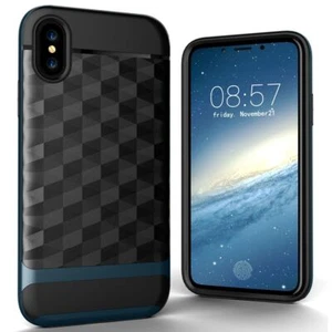 Etui na telefon komórkowy Apple iPhone X / 10 Cover Backcover Case Etui 3D Prisma Design Niebieskie - Zdjęcie 1 z 6
