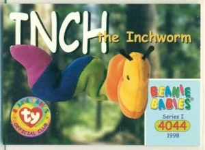 BEANIE BABIES TRADING CARD - SERIES 1 - SERIES I - INCH THE INCHWORM #4044 - Imagen 1 de 2
