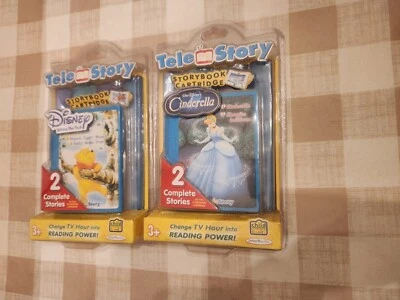 2006 Jakks Pacific Tele Story Lote De 2 Novo Pooh/Cinderela Não Usado - Imagem 1 de 4